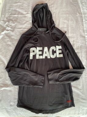 Black 'I Am PEACE' Hooded Long Sleeve Lightweight Hoodie